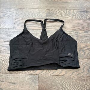 CALIA Black Racerback Swim Top with Cutout Detailing